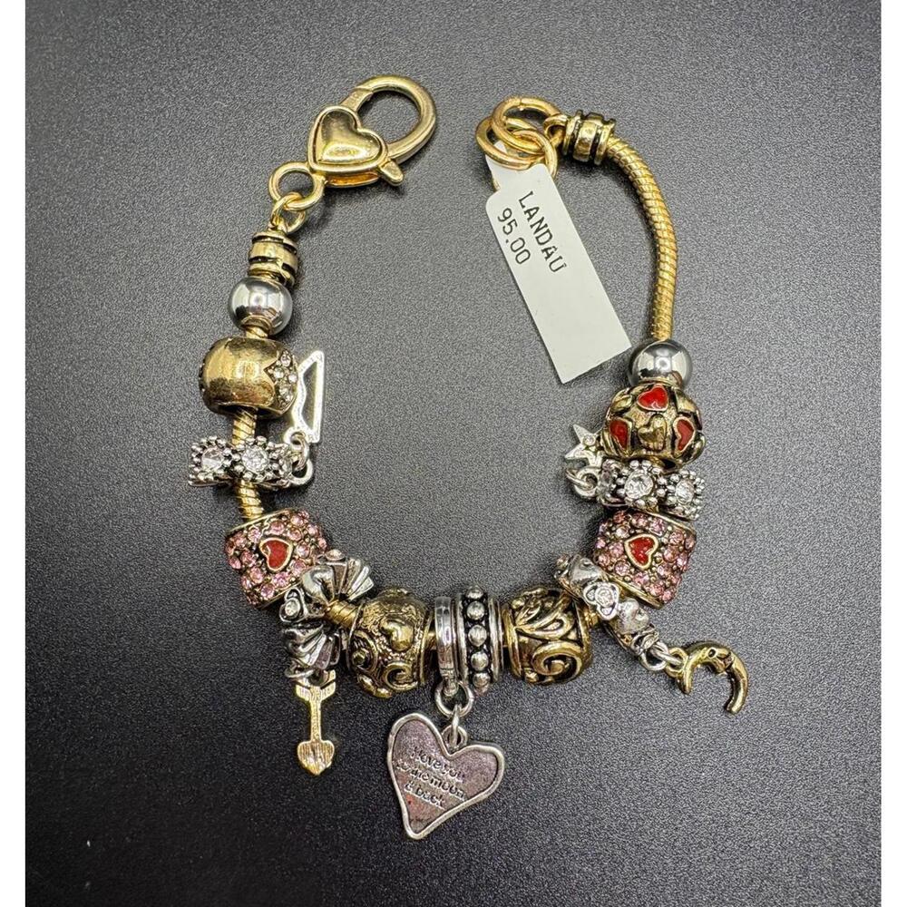 Landau Heart Charm Bracelet NWT